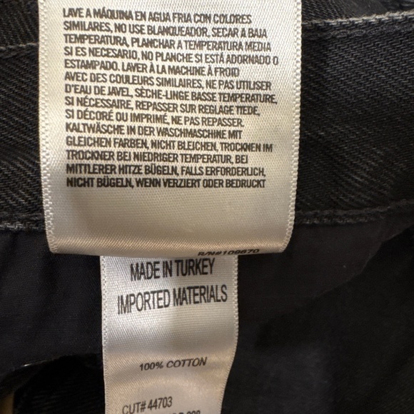 AGOLDE Premium High Rise Skinny Jeans Black Destroyed Hem Button Fly Size 24 - Picture 11 of 16